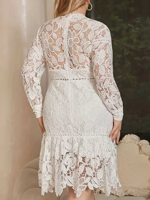 Бяла рокля дантела, Елегантна бяла рокля, Рокля дантела