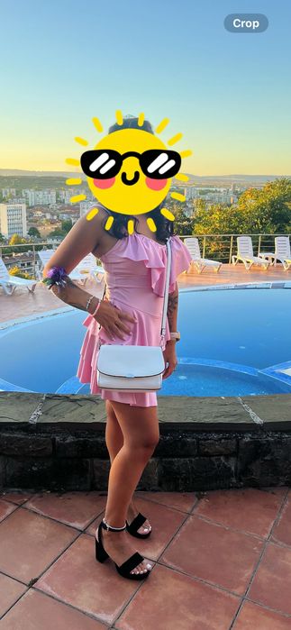 Официална рокля в бебешко розово