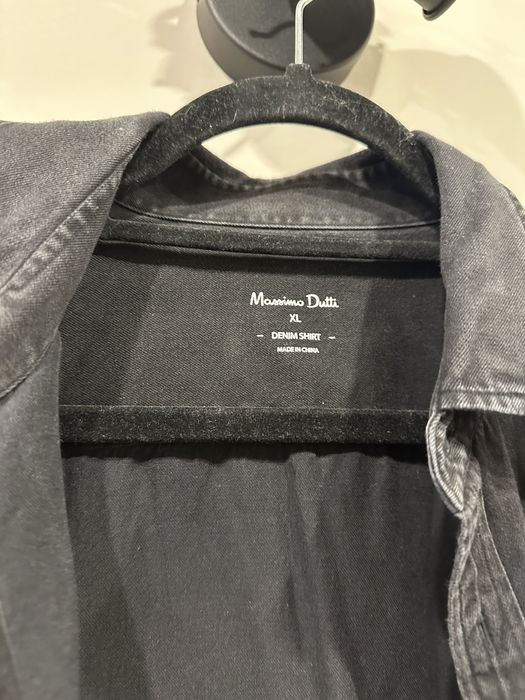 Мъжка черна дънкова риза Massimo Dutti – размер XL