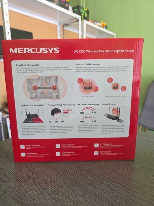 Рутер Mercusys AC12G, 867Mbps, 2.4 GHz / 5 GHz, 3x LAN 10/100/1000