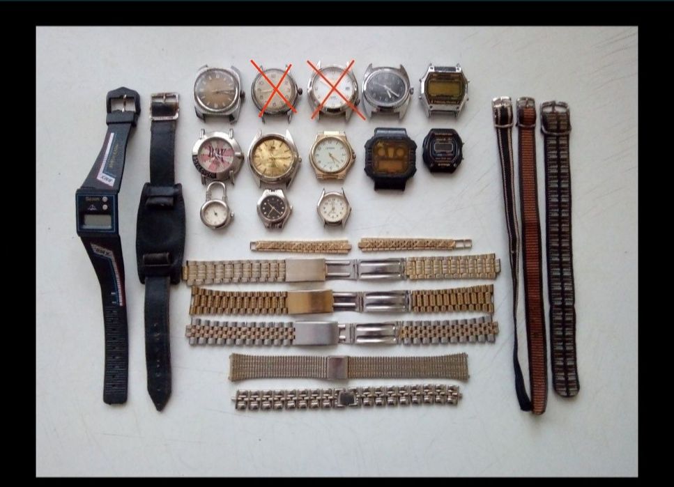 Неработещи часовници и верижки Ruhla, ВОЛНА, WOSTOK, Romano