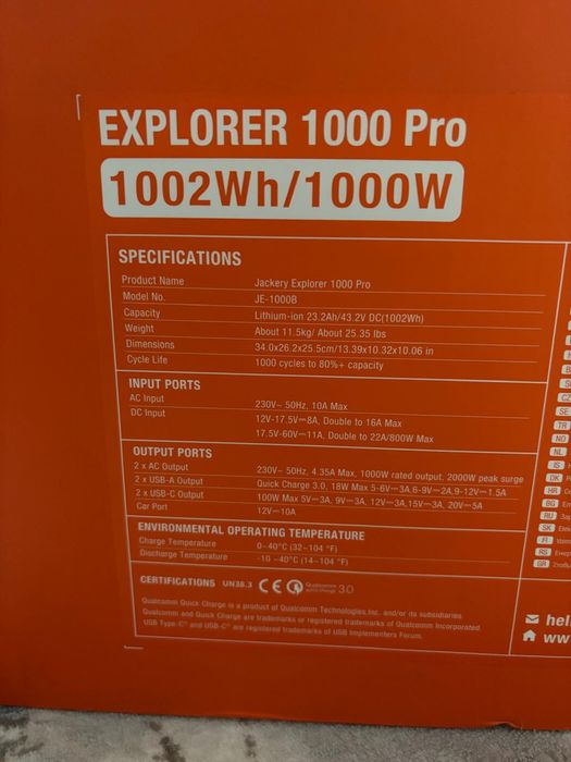 Jackery Explorer 1000 Pro  Generator