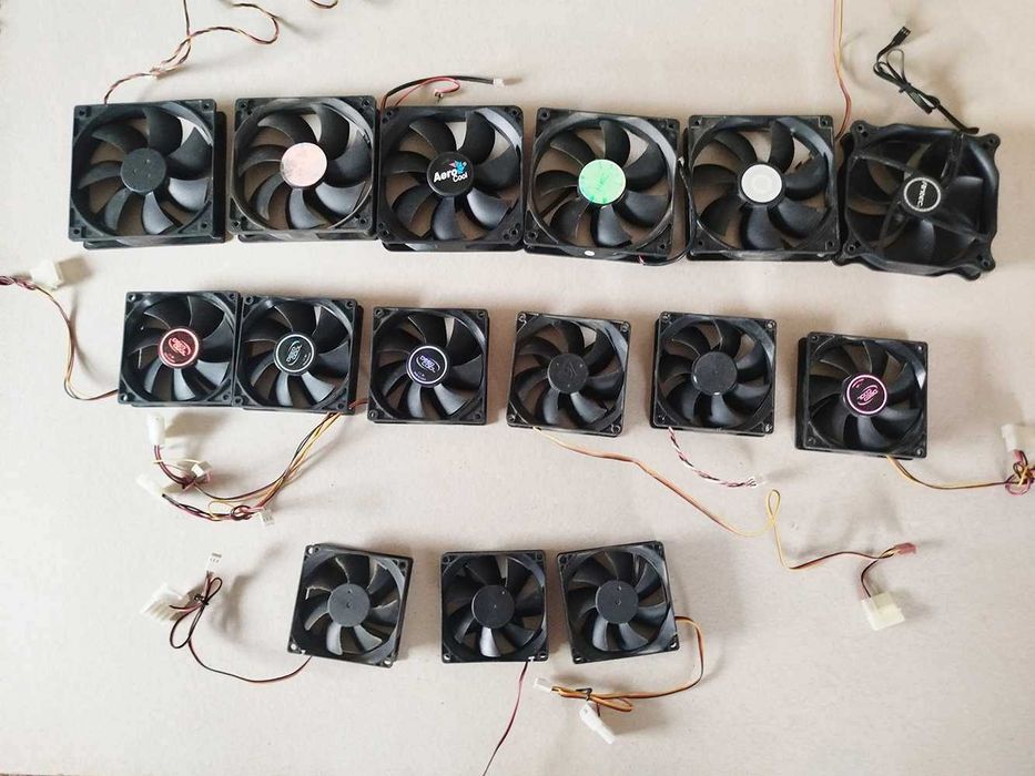 Кулеры разные 120 мм, 90 мм, 80 мм на 5v, 12v, 2 pin, 3 pin, 4 pin
