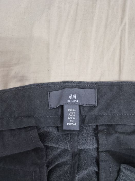 Pantaloni office old money slim fit gri H&M