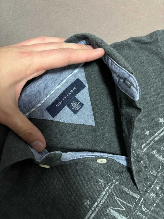 Tricou POLO Tommy Hilfiger/NASA Gri cu imprimeu , Marimea S (EUR36-38)