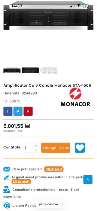 Amplificator Monacor
