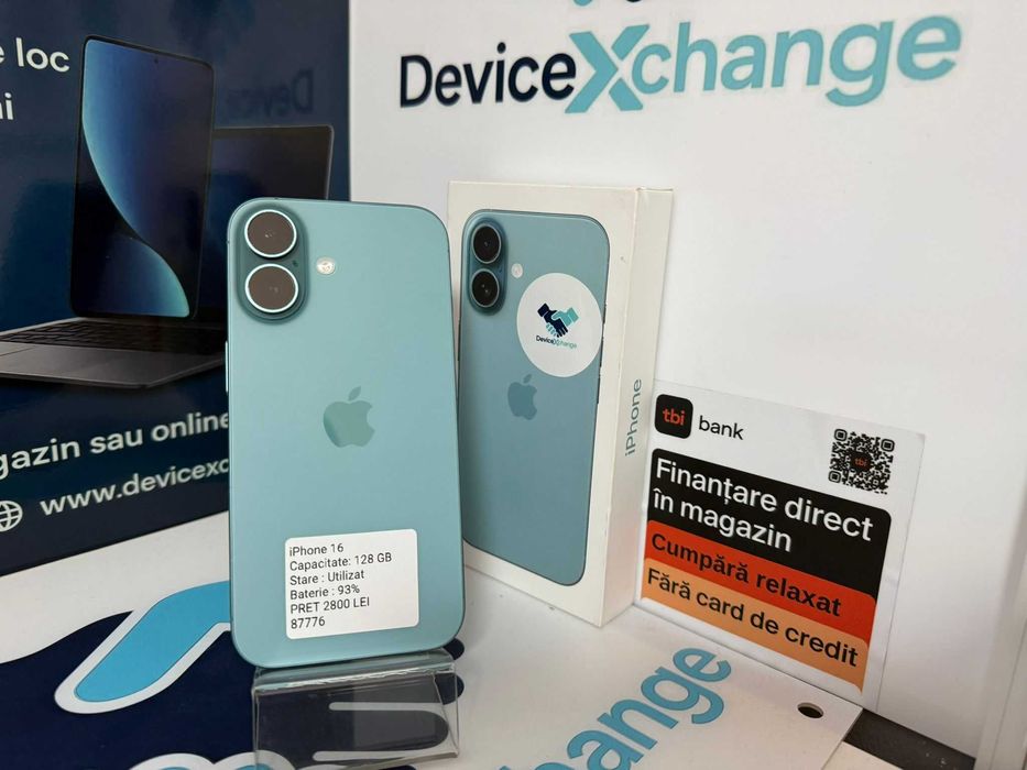 iPhone 16 Verde 128 GB  93% Sh * Garantie *Buy Back * deviceXchange