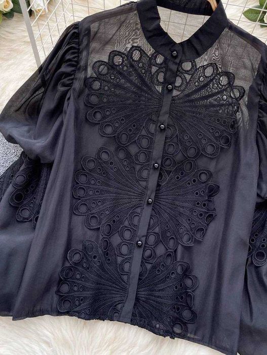 ЧЕРНАЯ БЛУЗКА с рукавами