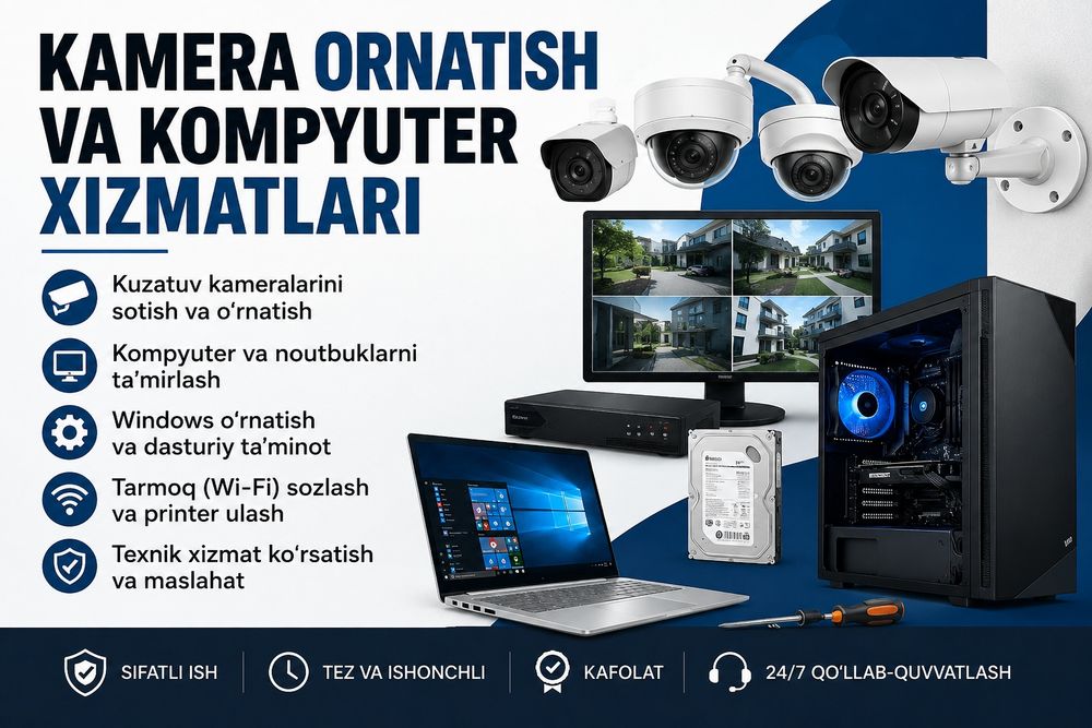 Kamera noutbuk pc printer xizmatlari