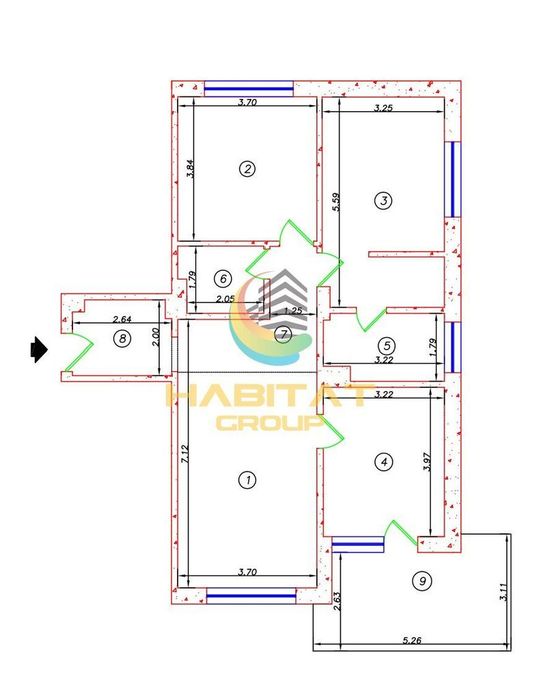 Apartament 3 camere / 102.8 mp
