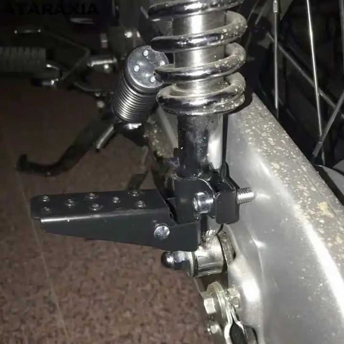 Suport pentru picior motocicletă pliabil metalic, piesă de schimb – Negru