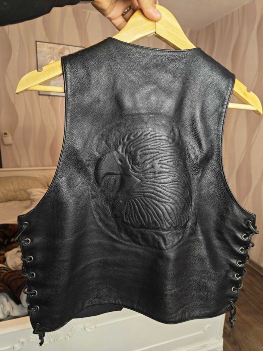 Кожен елек размер М