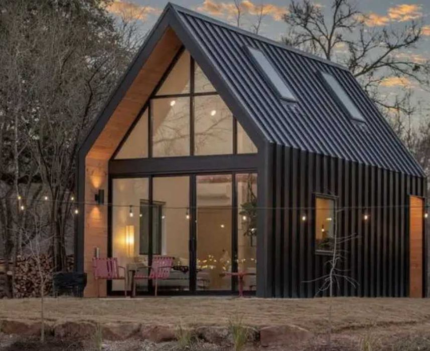 KIT casa moderna pe structura lemn din panouri SIP