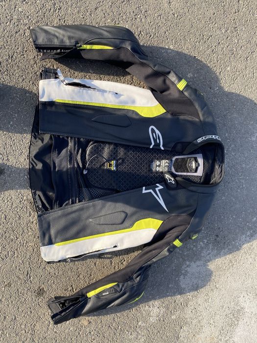 Geaca motociclisti missile tech air compat black white flo yellow