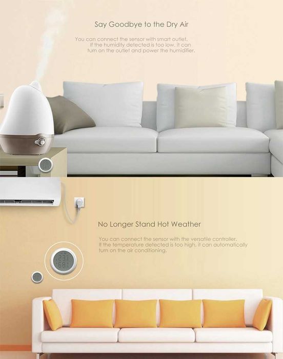 Senzor smart temperatura umiditate luminozitate Tuya Zigbee