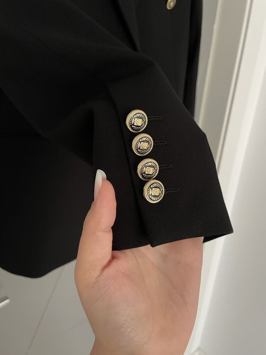 Costum negru 6AM Ceremony mire/nas cu 2 rânduri de nasturi