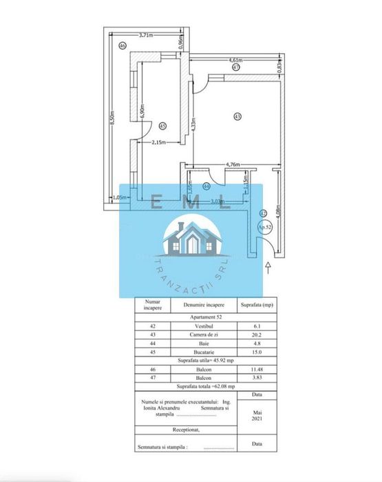 Apartament cu terasa si balcon