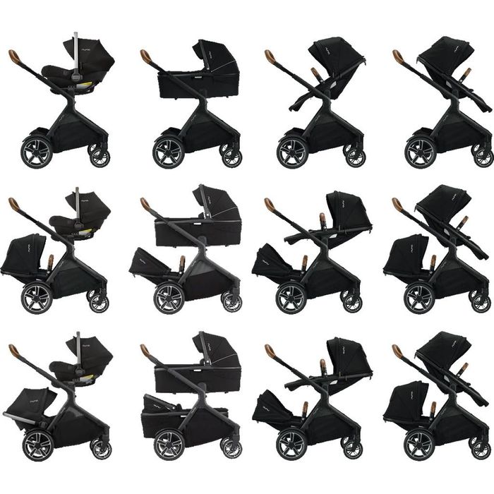 NUNA Travel System Demi Grow Double Stroller + Pipa Next За породени деца или близнаци / Комбинирана количка Нуна + столче за кола