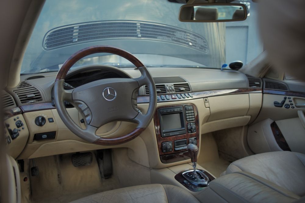 Volan cu mahon, bej, Mercedes S Class W220