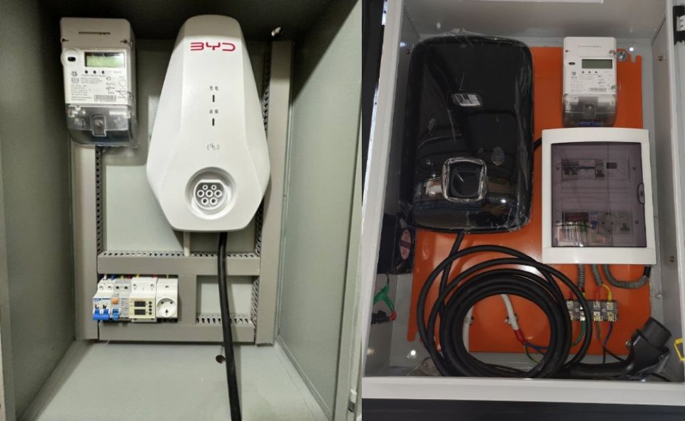 установка электрозарядки для авто