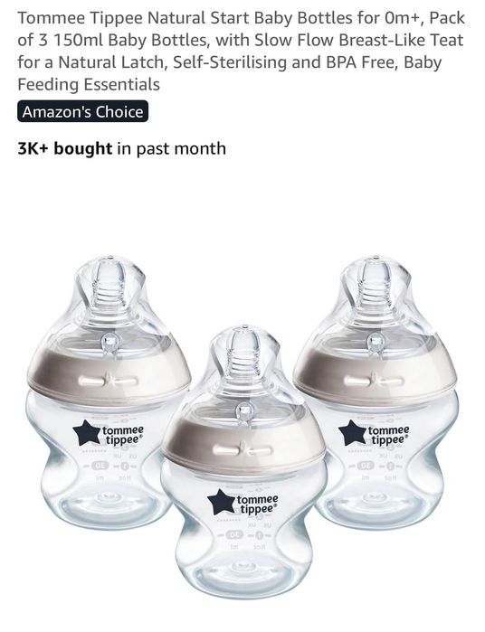 Чисто нови Шишета Tommee Tippee 3 бройки