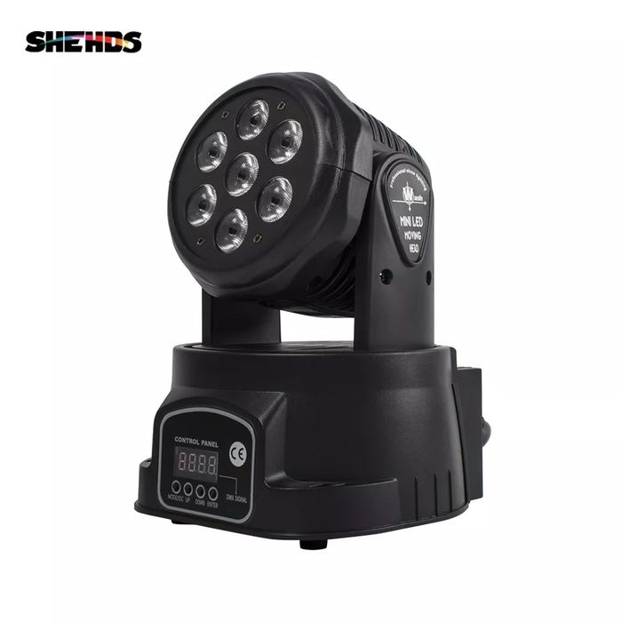 Светлинен ефект въртяща се глава 7x12W, mini moving head 4бр. С IR