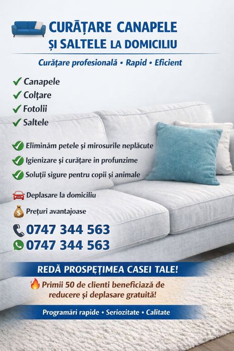 Curatam canapele la domiciliul clientului