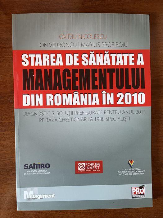 Starea de sanatate a managementului din Romania  in 2010