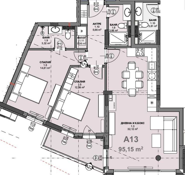 Продава се Тристаен апартамент в Перник, Изток - 110 кв.м за 638 €/кв.м - Снимка #6