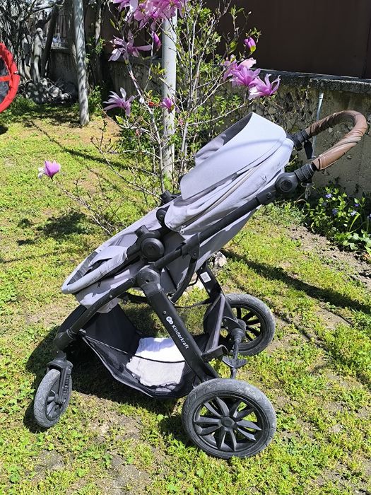 Количка KinderKraft Xmoov 2023, 3в1, Светло сива