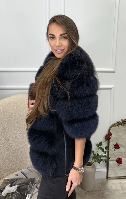 Палто от естествен косъм лисица