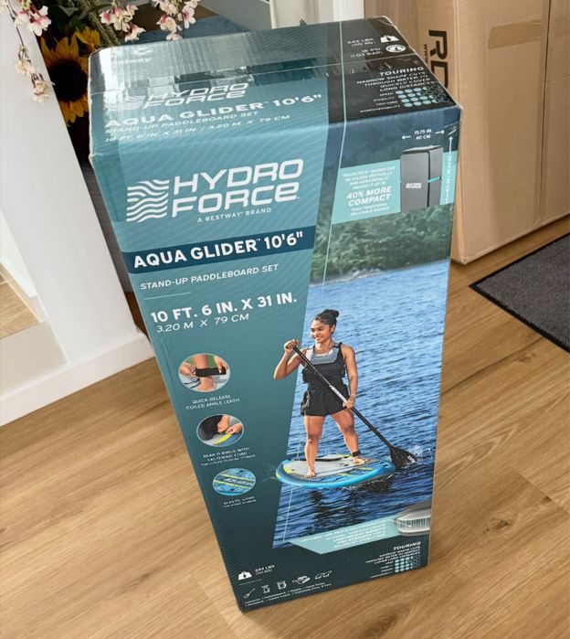 Set placa SUP Hydro-Force Aqua Glider, 3.20m x 79cm x 12cm, pompa inclusa, padela aluminiu 200cm