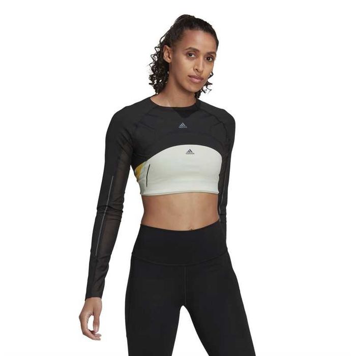 Bustiera Adidas HIIT 45 Seconds Bolero Aeroready Black/​Carbon M 12-14