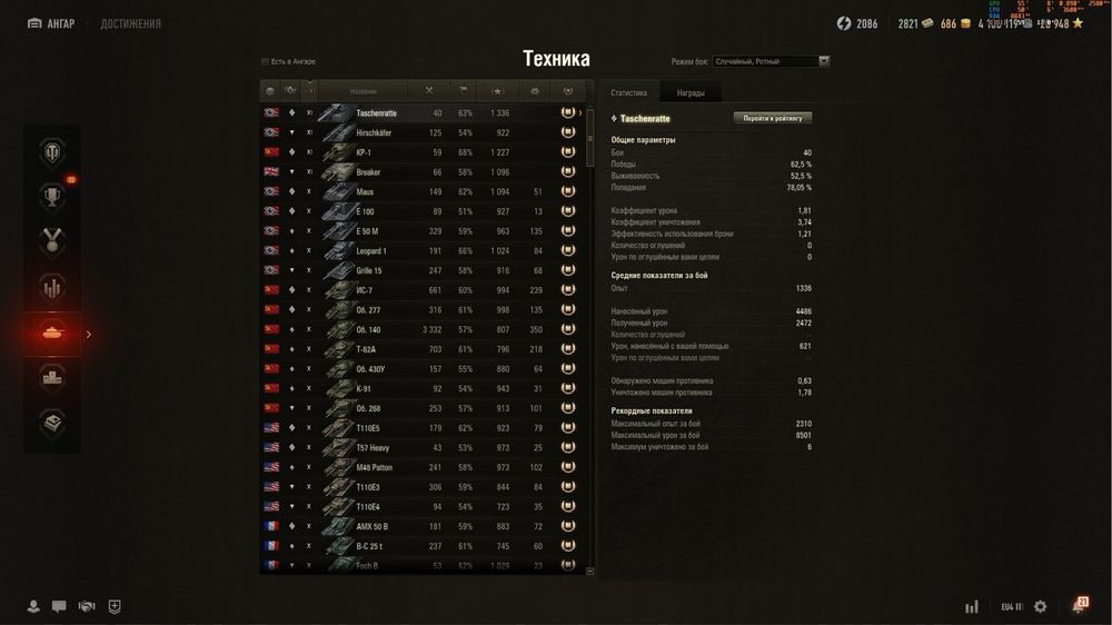 Продам аккаунтв танках wot eu