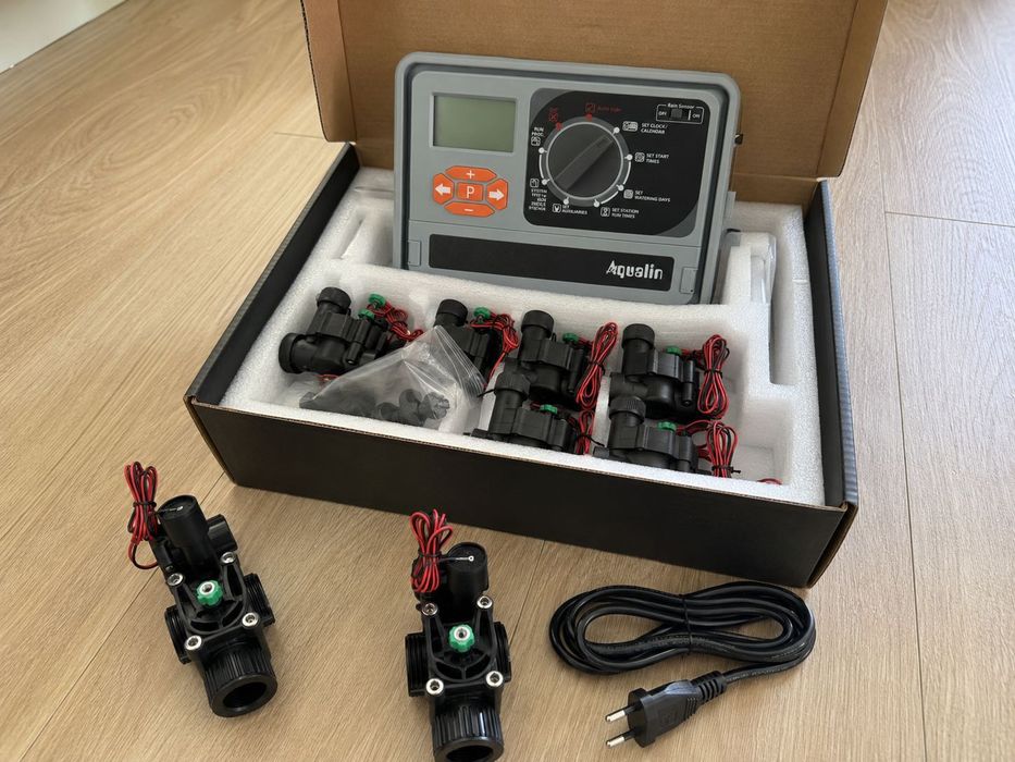Sistem automat de irigații Aqualin – 11 stații, controller + 11 electrovalve