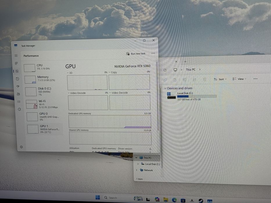 PC Intel I5 14600k RTX 5060 32 GB ram Nvidia Intel Nou