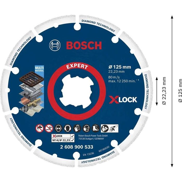 Диамантен диск BOSCH  DIAMOND METAL 2608900533, 125×22.23, за метал