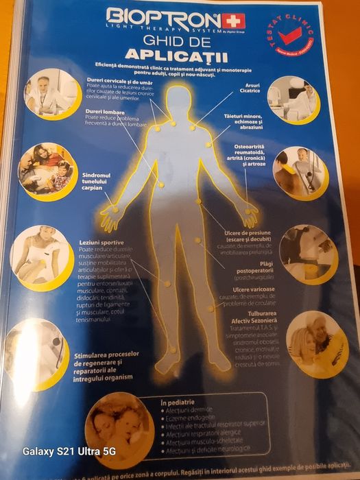 Bioptron Pro.1 cu suport de masă și set 7 lentile color therapy