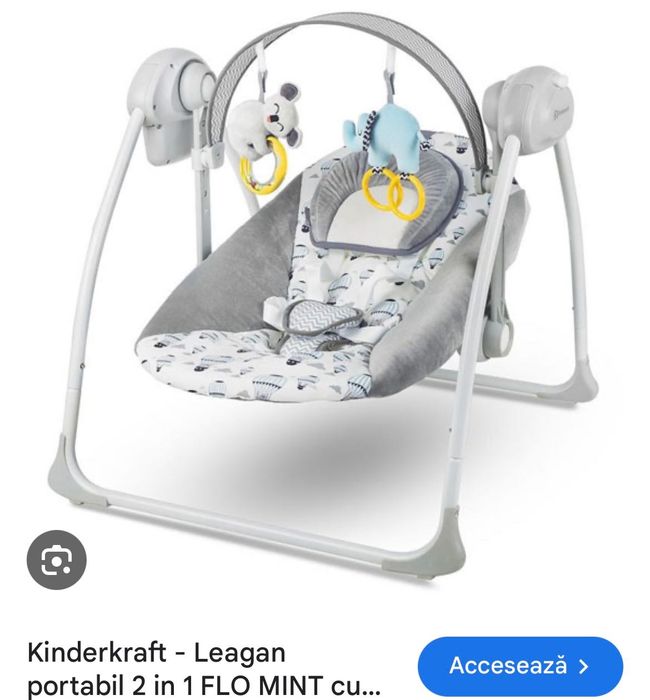 Leagăn kinderkraft potabil 2 in 1 electric