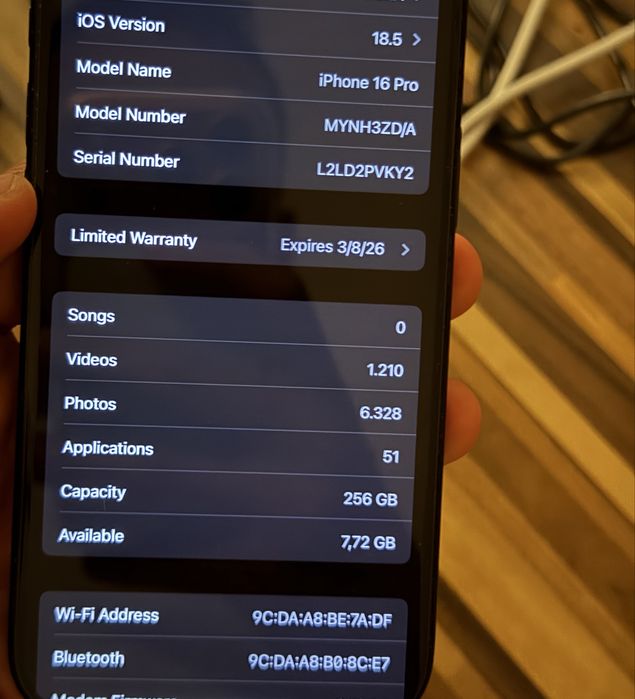 Iphone 16 PRO  Garantie 2025 265GB Gratis husa Smart + folie noua