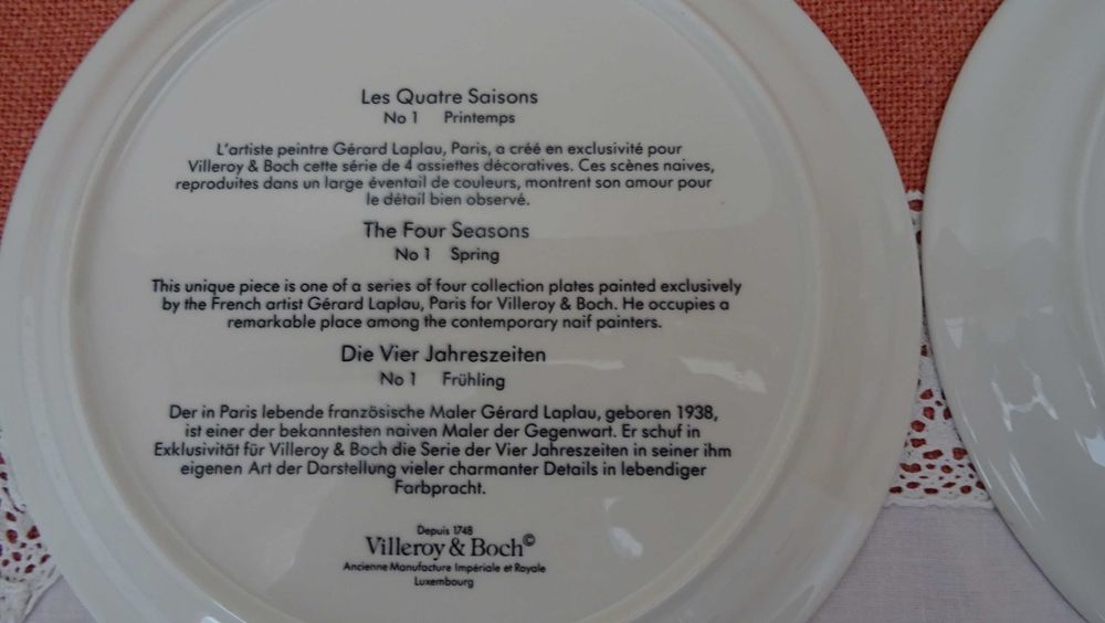 Villeroy и Boch, колекционерски чинии четири сезона NAIF .