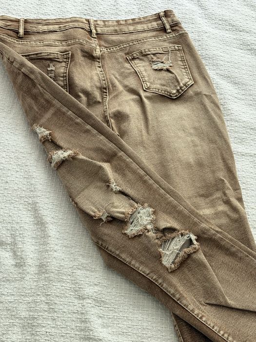 Дънки нови бежаво/светло кафяви