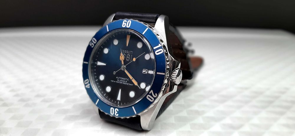 Часовник Cerruti Manarola автоматичен с датник в син цвят