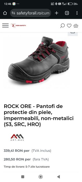 Pantofi de protecție (șantier, munca)