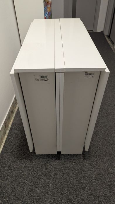 Masă pliabilă pal alb lucios