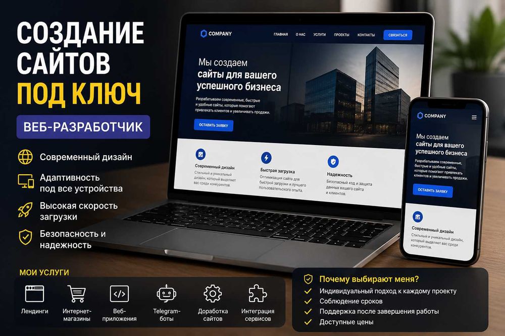 Создание сайтов под ключ | Веб-разработчик