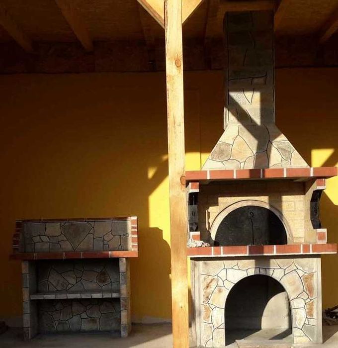 Барбекю с фурна - пещ Стандарт (комбинирано) с облицовка от камък