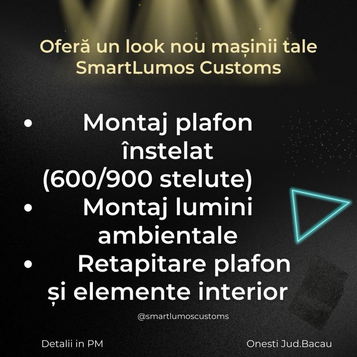 Montez plafon înstelat și lumini ambientale auto