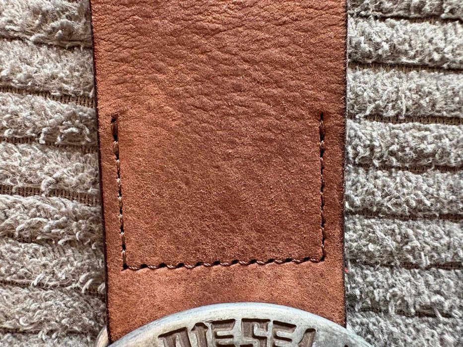 Чисто нов мъжки колан от естествена кожа Diesel с 3D катарама