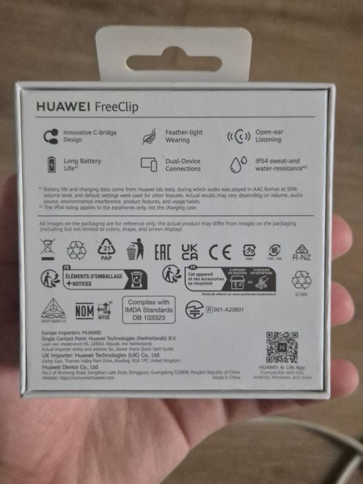 Наушники Huawei FreeClip черный